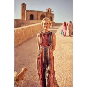 NWT Anthropologie Artista Maxi Dress Bl-nk Size Large